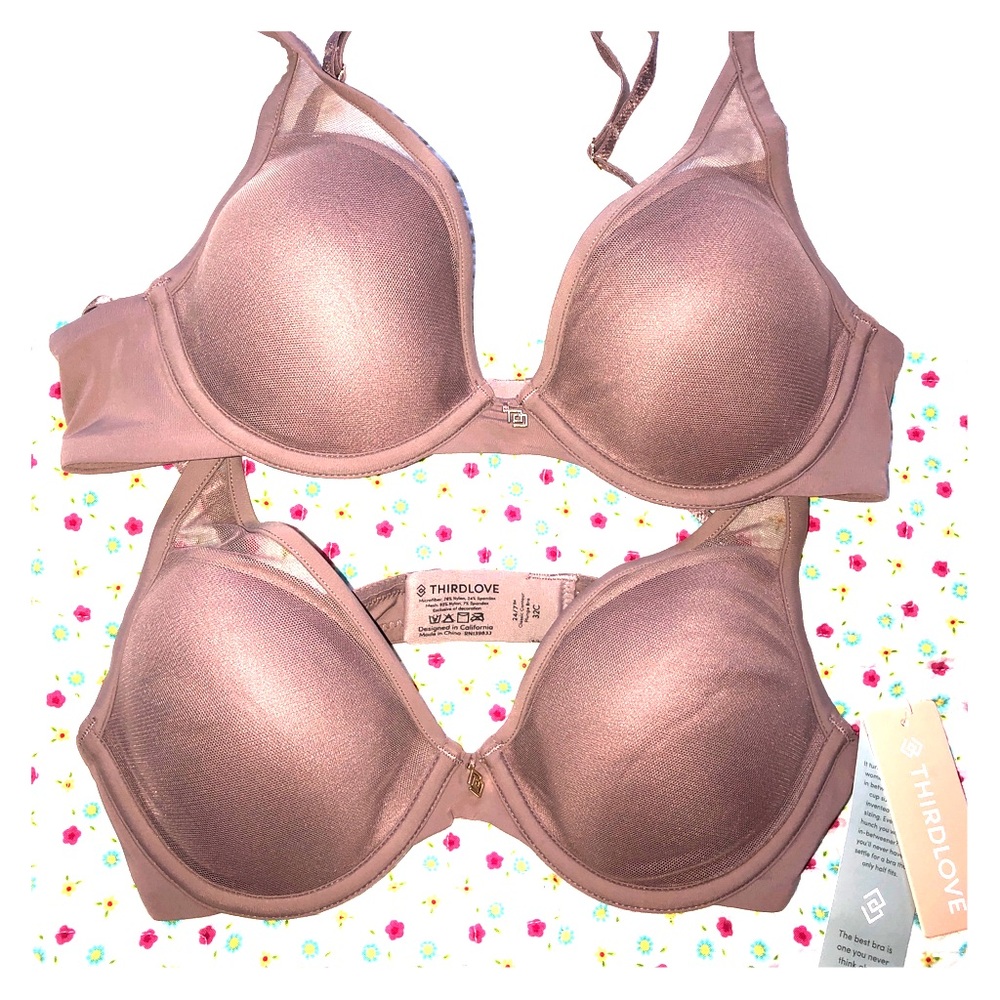 ThirdLove 24/7 Classic Plunge Bra 32C NWT EUC